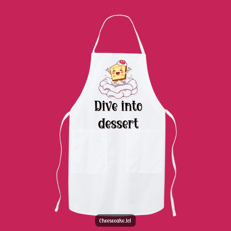 Funny Cheesecake Dive Apron: Cook with Playful Dessert Spirit