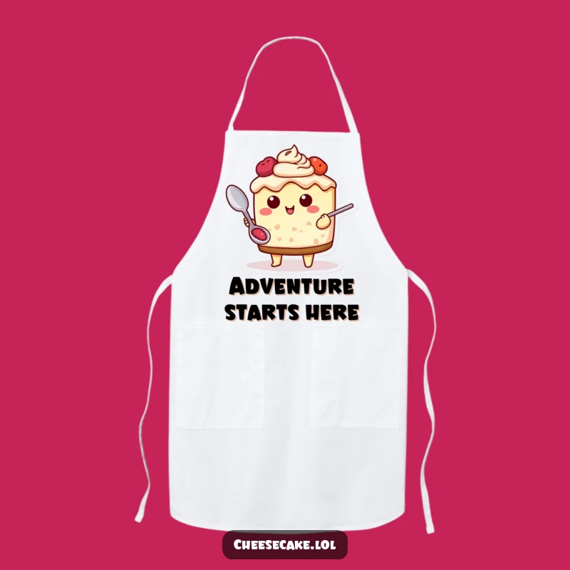 Funny Cheesecake Adventure Apron: Cook With Courage And A Spoon, A Deliciously Funny Gift