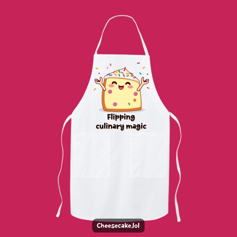 Funny Cheesecake Apron - Juggling Sprinkles Gift for Bakers & Decorators
