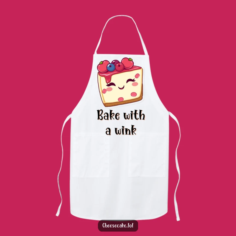 Funny Cheesecake Apron, Winking Berry Baking Gear, Hilarious Gift for Dessert Chefs
