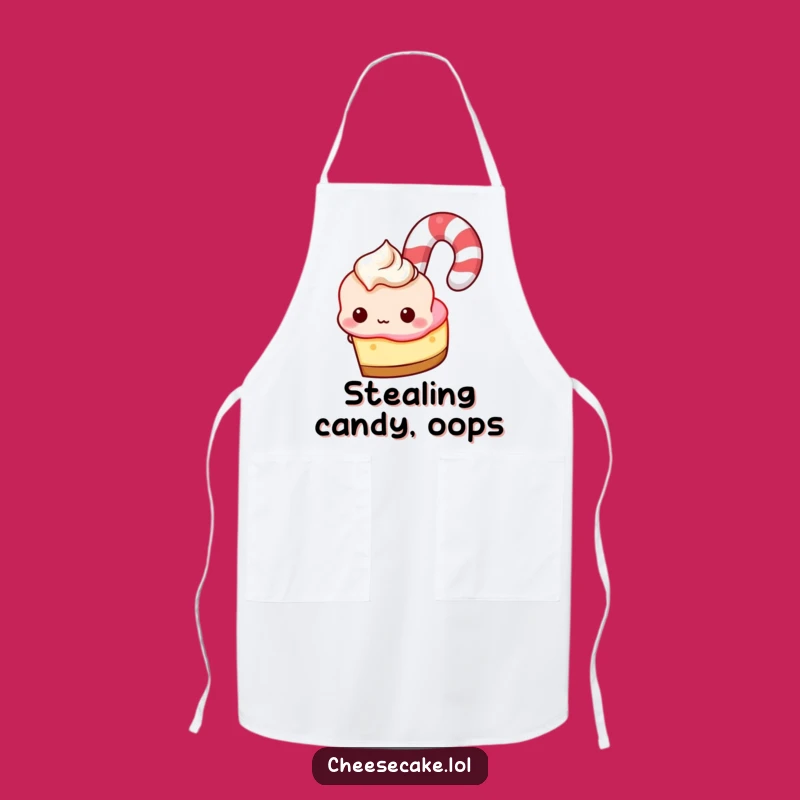 Funny Cheesecake Candy Cane Peek Apron, A Hilarious Kitchen Accessory for Bakers