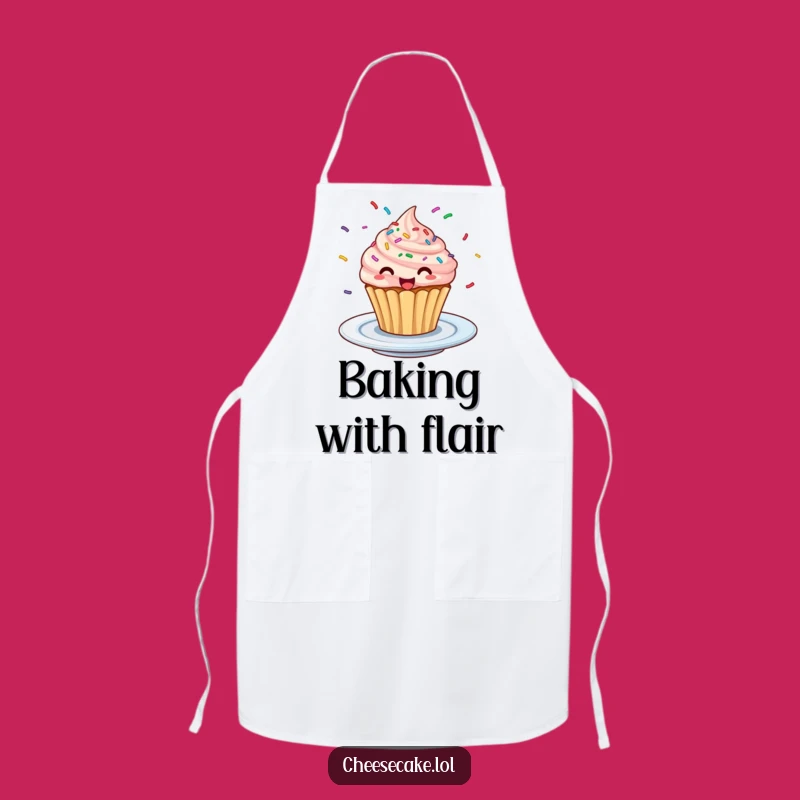 Funny Excited Cupcake Apron - Sprinkly Baker's Helper Celebration Gift