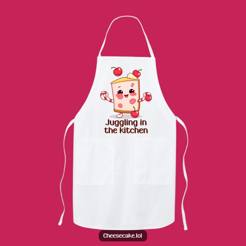 Funny Juggling Cheesecake Apron: Cook with Festive Fun and Flair!