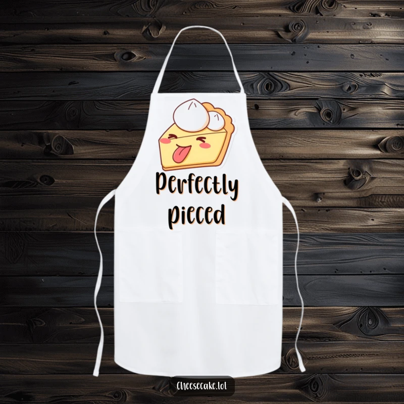 Funny pie wink tongue out apron, perfect for chefs who want to add humor and playfulness to their cooking attire.