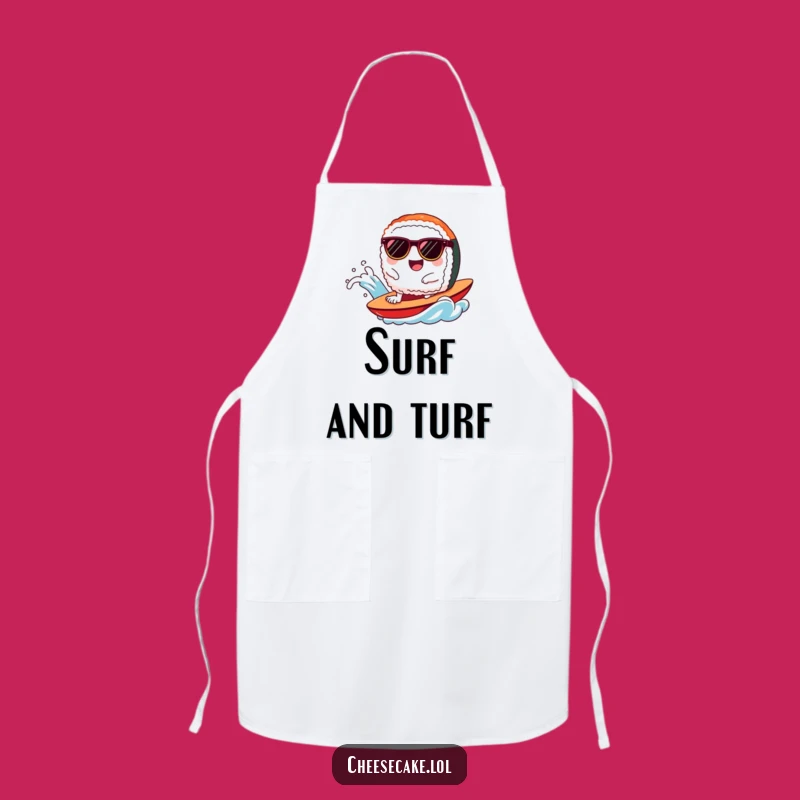 Funny Sushi Wave Rider Apron - Culinary Surfing Fun