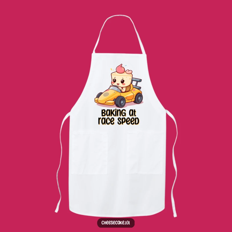 Race Day Ready: Funny Apron for Determined Cheesecake Racers