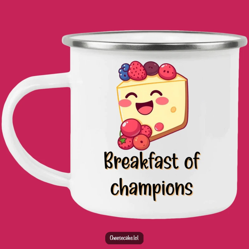 Funny Cheesecake Berry Adventure Mug - Campfire Laughs & Sweet Treats!