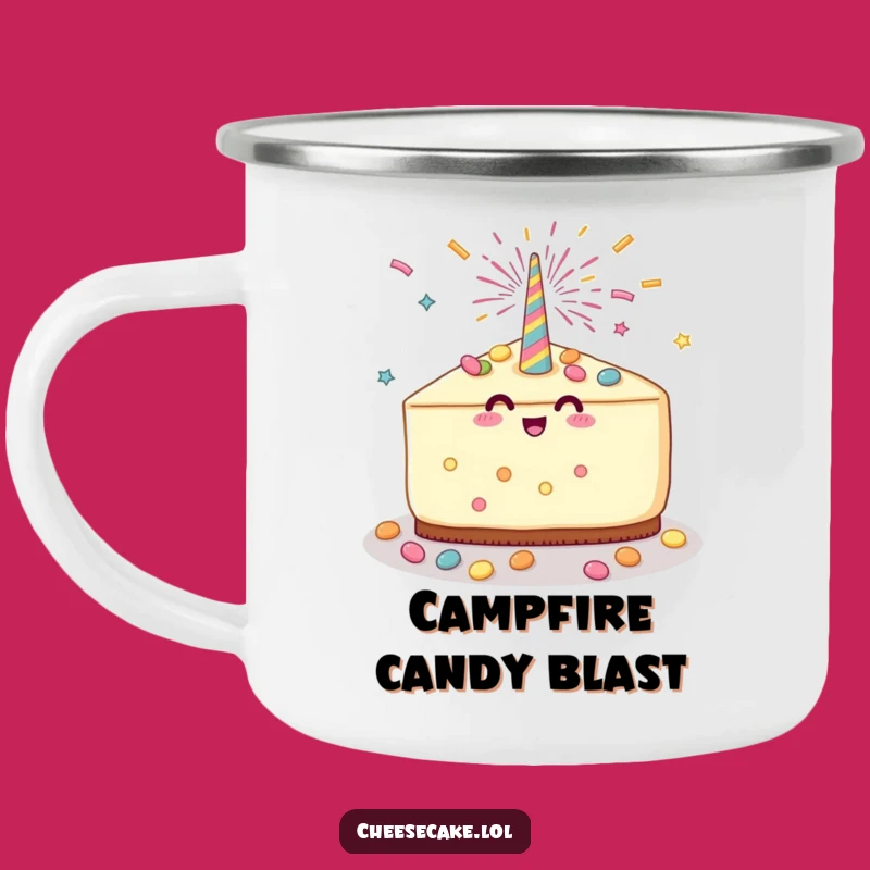 Funny Cheesecake Party Camping Mug: Celebrate Outdoors With Candy Showers, A Rugged Funny Gift