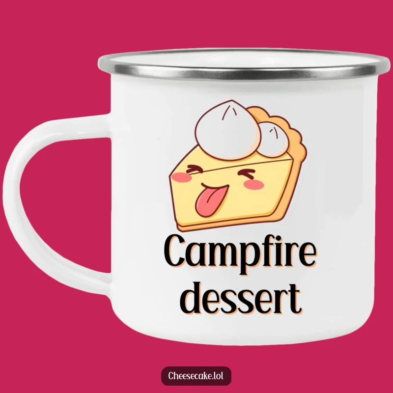 Funny Pie Wink Tongue Out Camping Mug - Dessert Fuel with a Playful Twist