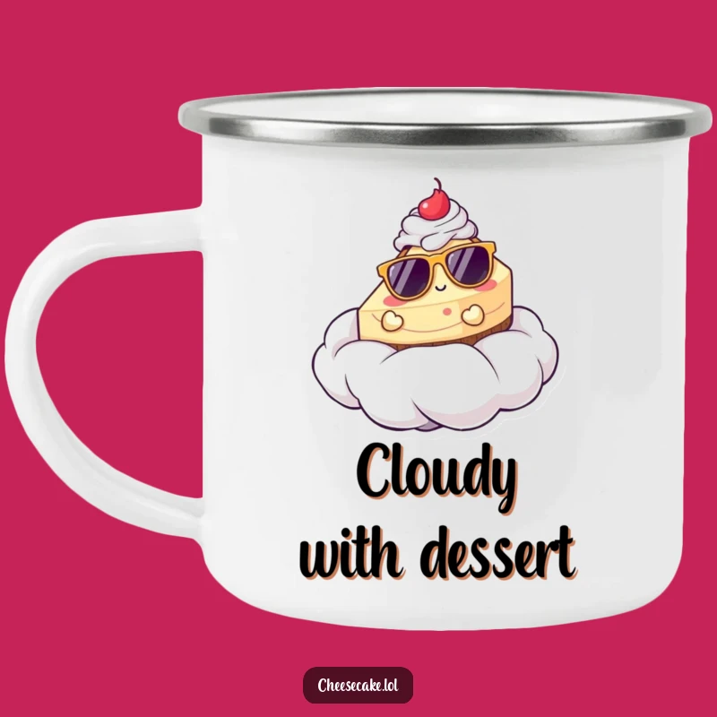 Funny Cheesecake Lounging Camping Mug: Outdoor Dessert Fun Gift