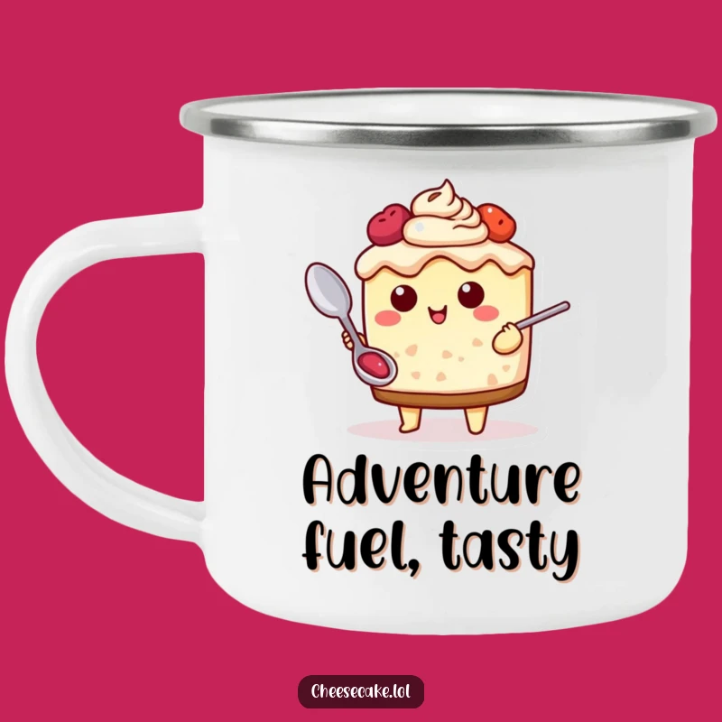 Funny Cheesecake Adventure Camping Mug: Explore Deliciousness Outdoors With A Spoon, A Rugged Funny Gift