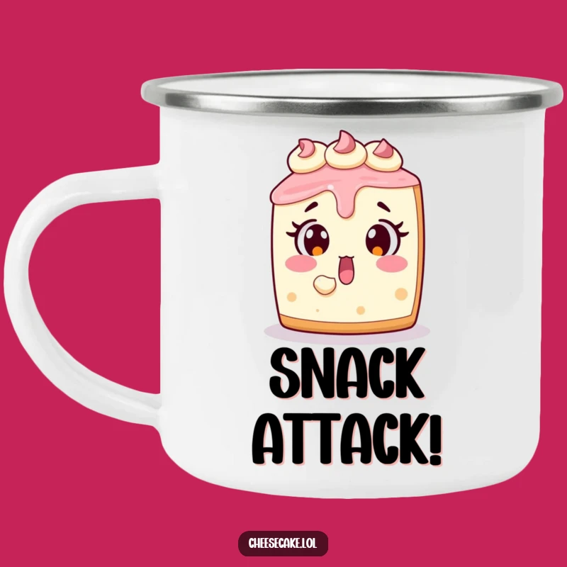 Funny Cheesecake Camping Mug: Outdoor Surprised Dessert Adventure Cup
