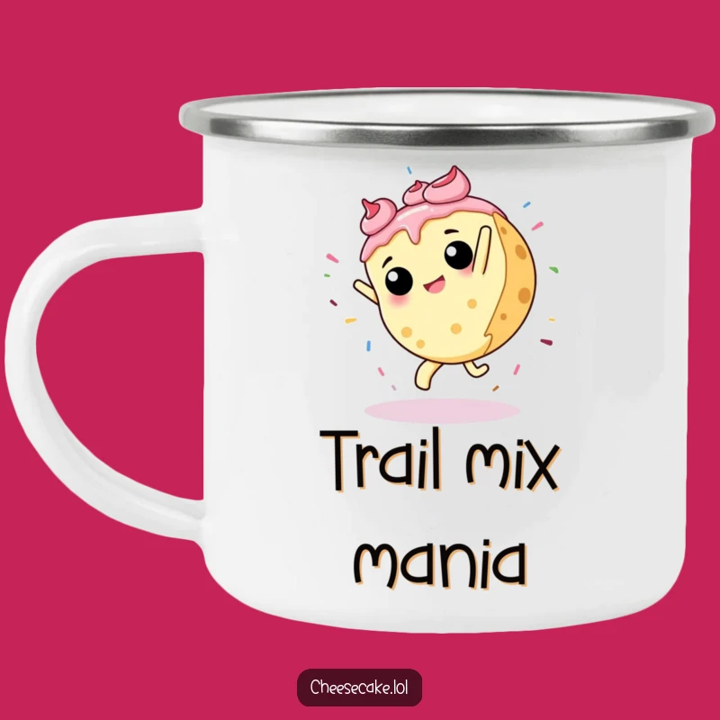 Funny Cheesecake Cartwheel Camping Mug: Action Packed Dessert Drinkware