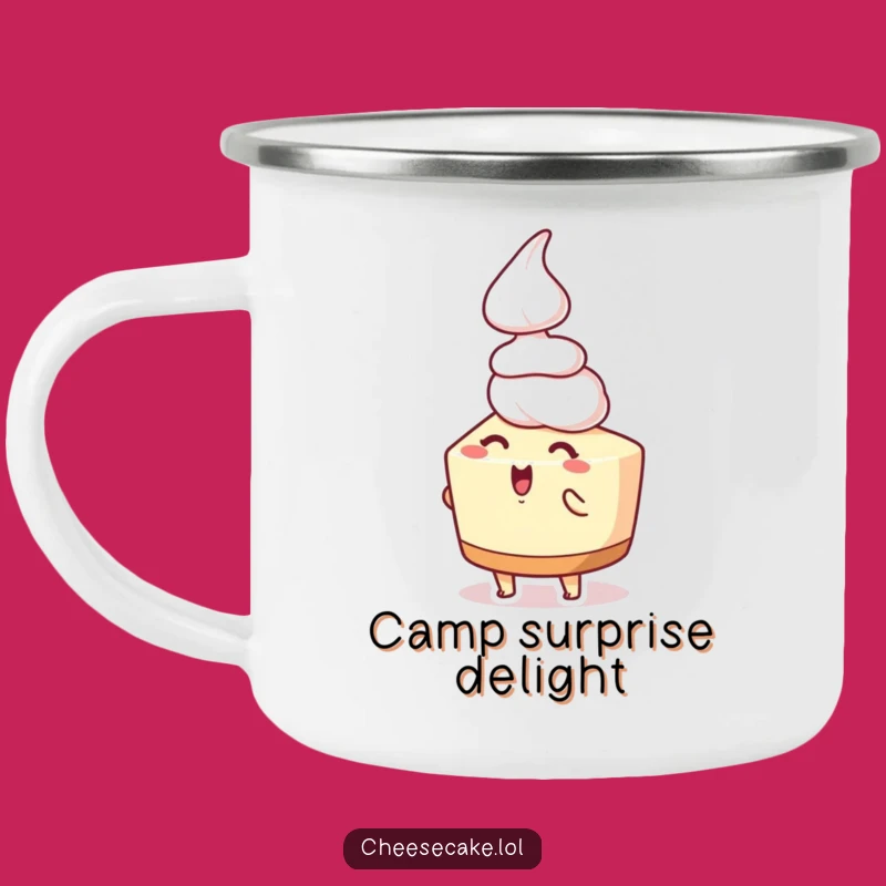 Funny Cheesecake Whipped Cream Camping Mug: Enjoy Sweet Moments Outdoors