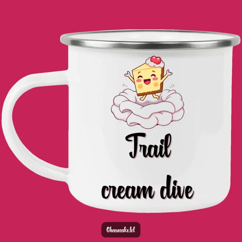 Funny Cheesecake Dive Camping Mug: Enjoy Your Brew Poolside