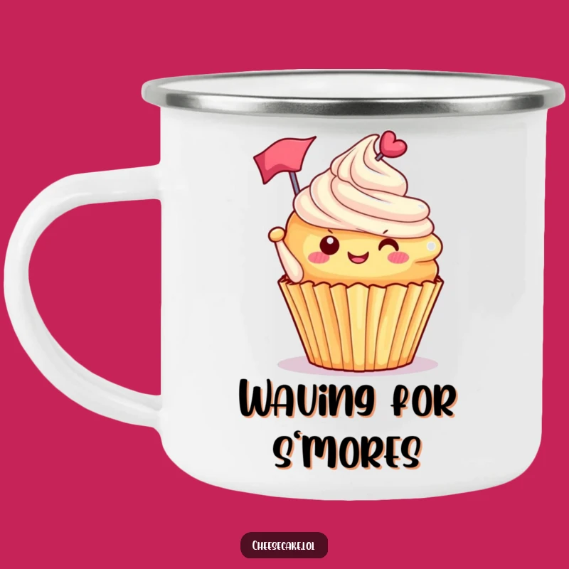 Funny Cupcake Flag Camping Mug: Your Sweet Adventure Buddy for Coffee
