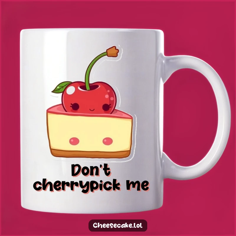 Funny Shy Cheesecake Cherry Kiss Mug - Adorable & Bashful Dessert Gift!