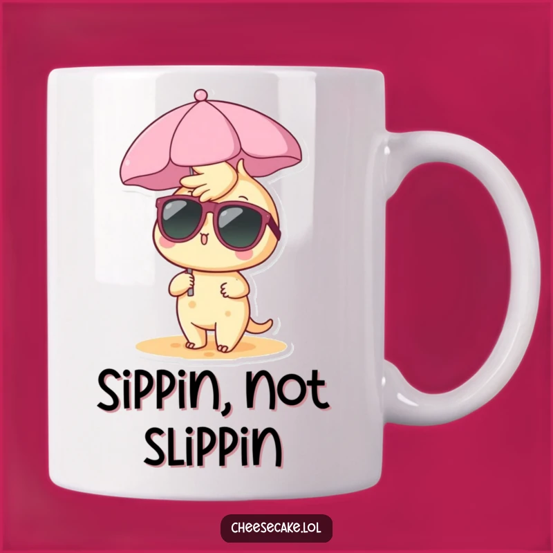 Funny Cheesecake Beach Mug: Relaxing Dessert Vibes and Summer Fun Gift