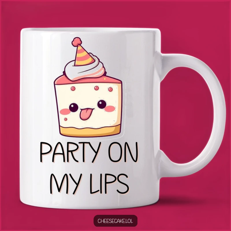 Funny Cheesecake Mug, Playful Party Tongue Out, Perfect Humorous Gift for Goofballs