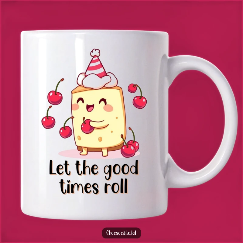 Funny Cheesecake Party Juggler Mug - Hilarious Dessert Celebration Gift for Friends