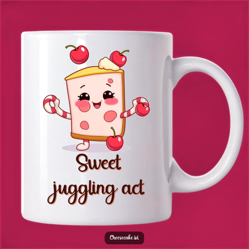Funny Juggling Cheesecake Mug: A Sweet & Silly Gift for Dessert Fans