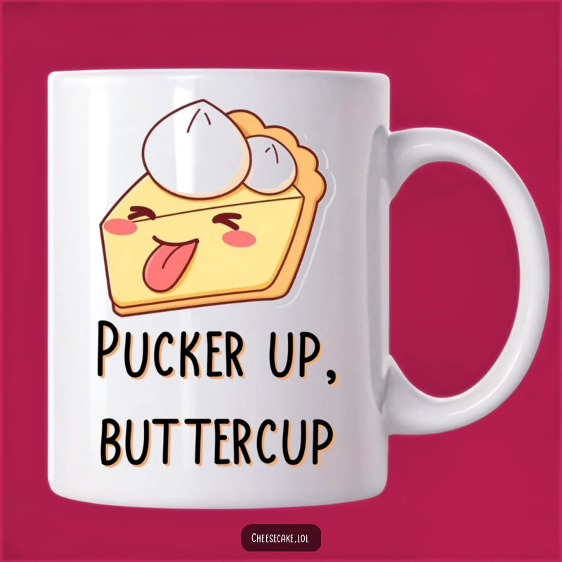 Funny Pie Wink Tongue Out Mug - Playful Dessert Treat for a Cheeky Smile