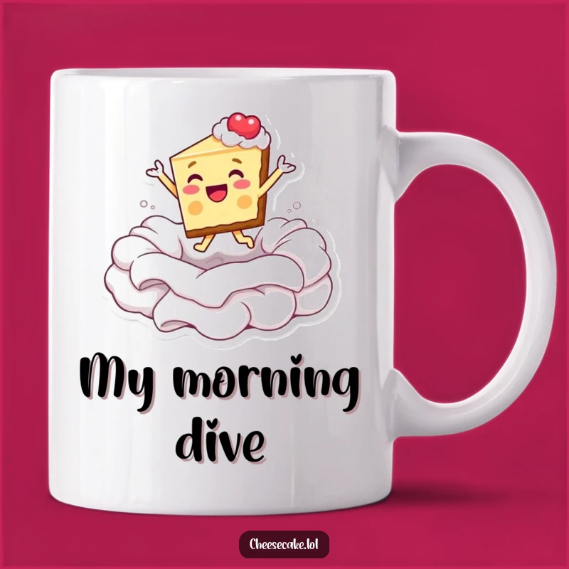 Funny Cheesecake Pool Party Mug: Dive into Dessert Delight