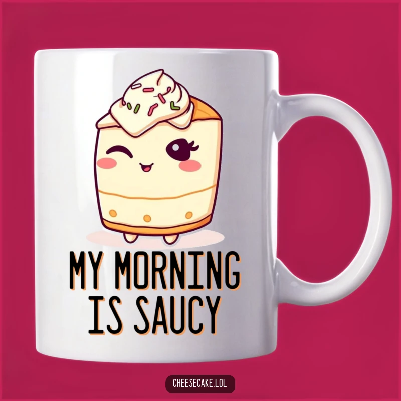 Funny Cheesecake Wink Sprinkles Mug, A Cheeky Treat Perfect for Dessert Lovers