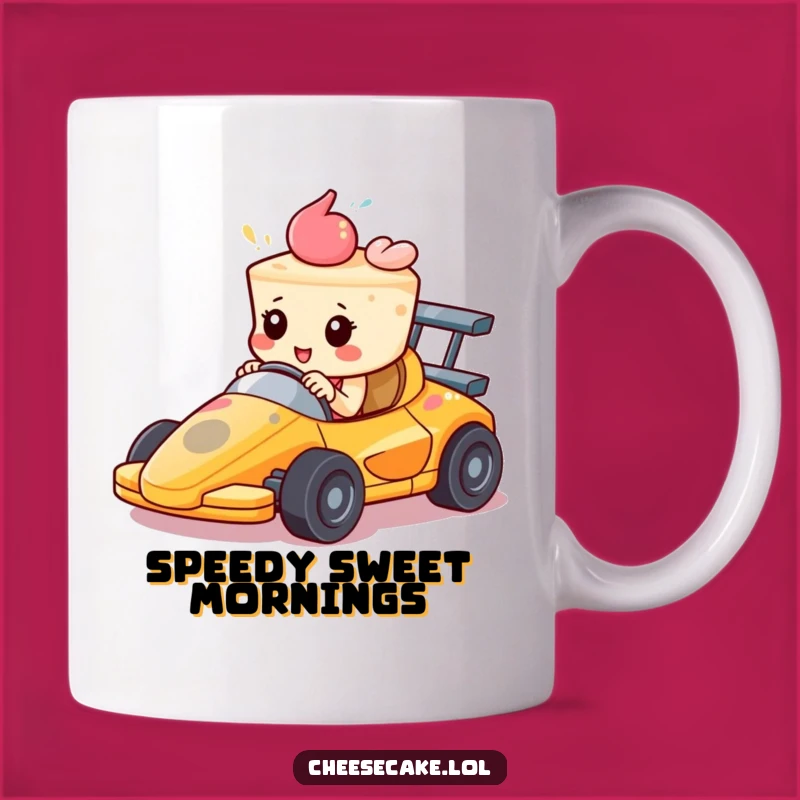 Speedy Dessert Funny Mug: Determined Cheesecake Racer, a Funny Gift!