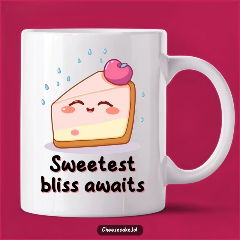Funny Cheesecake Bliss Mug: Eyes Closed Enjoyment In A Sprinkle Shower, Perfect Funny Gift