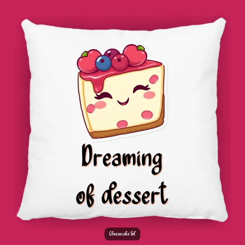 Funny Cheesecake Pillow, Cozy Berry Dessert Cushion, Hilarious Gift for Sweet Comfort