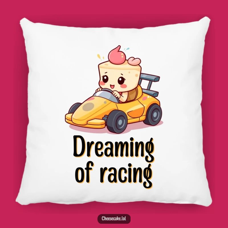 Rest with Sweet Speed: Funny Pillow Features Cheesecake Racer