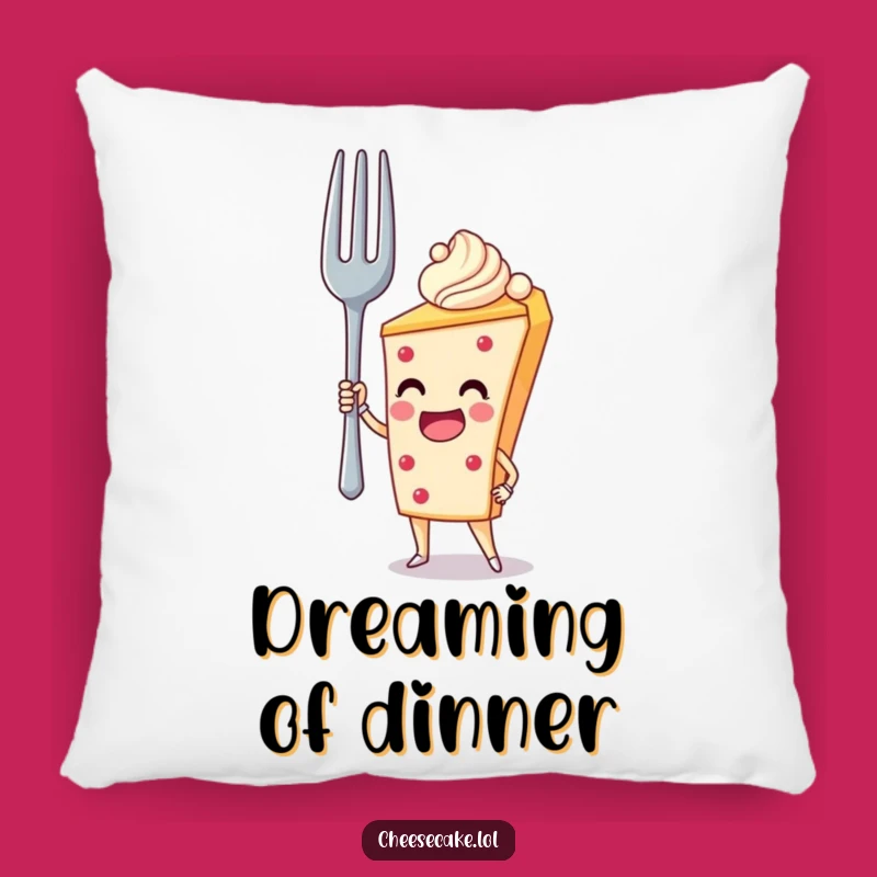 Funny Cheesecake Fork Hero Pillow, Cozy Comfort with Heroic Dessert Charm