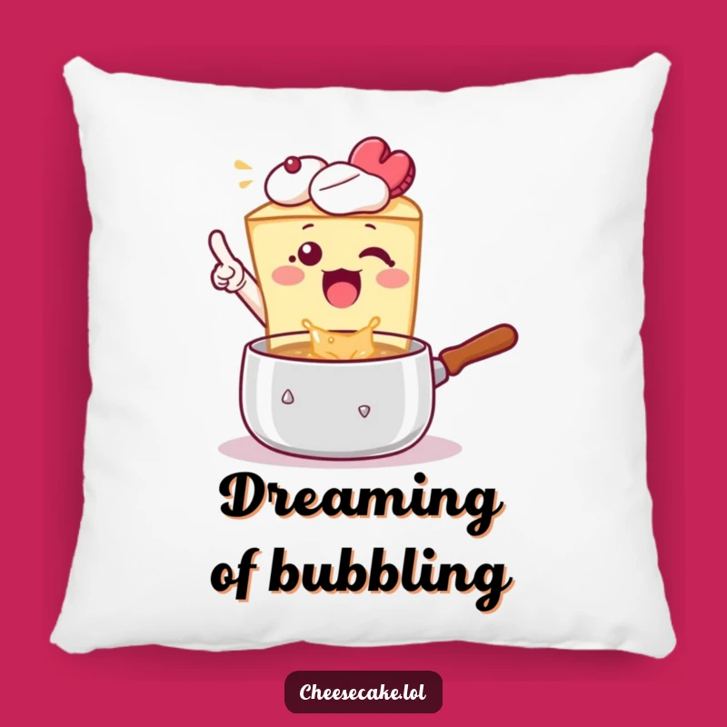 Funny Cheesecake Pot Pointer Pillow, Cozy Comfort with Culinary Charm