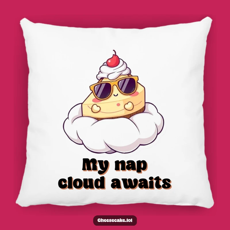 Funny Cheesecake Sunglasses Pillow: Cozy Dessert Accent Gift