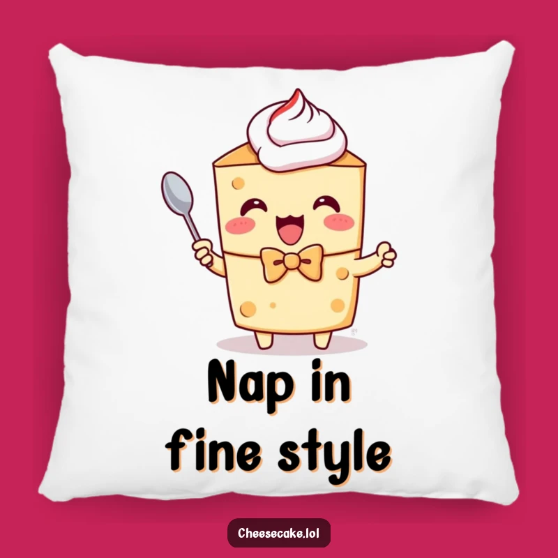 Funny Dapper Cheesecake Pillow: Snuggle with Sweet Anticipation