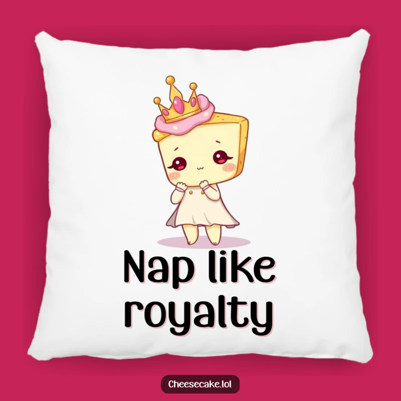 Funny Royal Cheesecake Pillow: Snuggle with Sweet, Regal Comfort