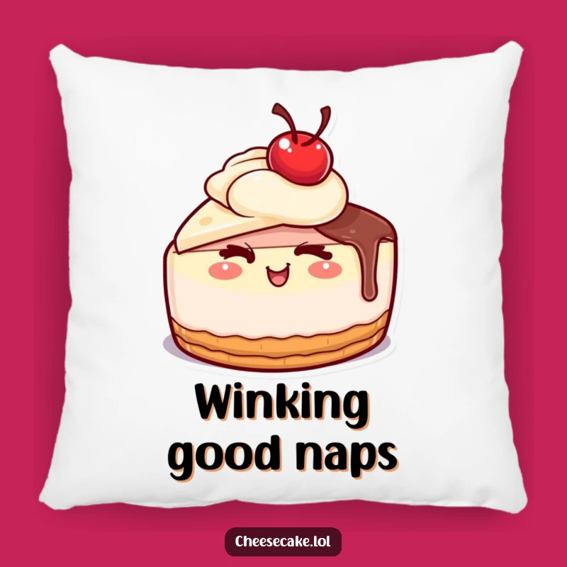 Funny Winking Cheesecake Pillow: Cozy Comfort with Cheeky Dessert Style