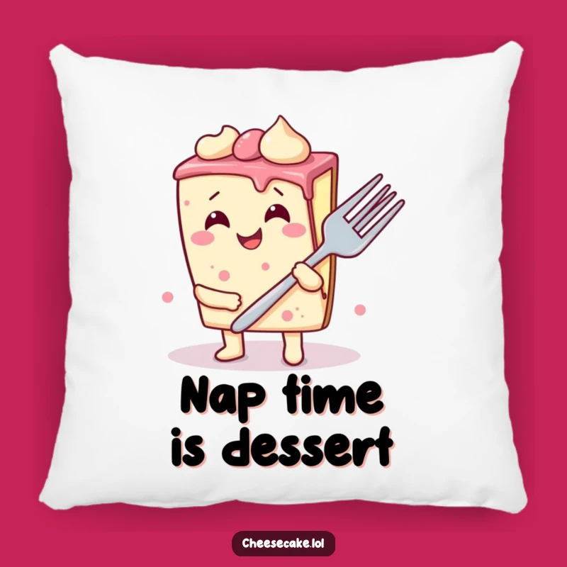 Funny Wobbly Cheesecake Pillow: Cozy Giggles with a Giant Fork Cuddle Buddy!