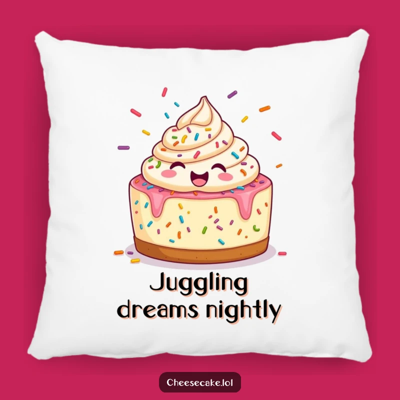Funny Cheesecake Sprinkle Juggling Pillow, Comfort Meets Cheerful Dessert Fun