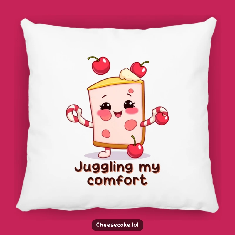 Funny Juggling Cheesecake Pillow: Cozy Up with Festive Sweetness
