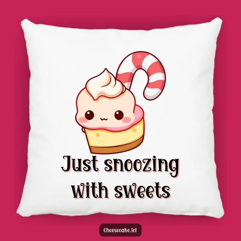 Funny Cheesecake Candy Cane Peek Pillow, Cozy Comfort with Hilarious Dessert Charm
