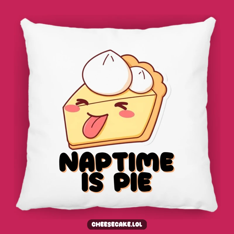 Funny Pie Wink Tongue Out Pillow - Cozy Comfort with a Cheeky Dessert Design