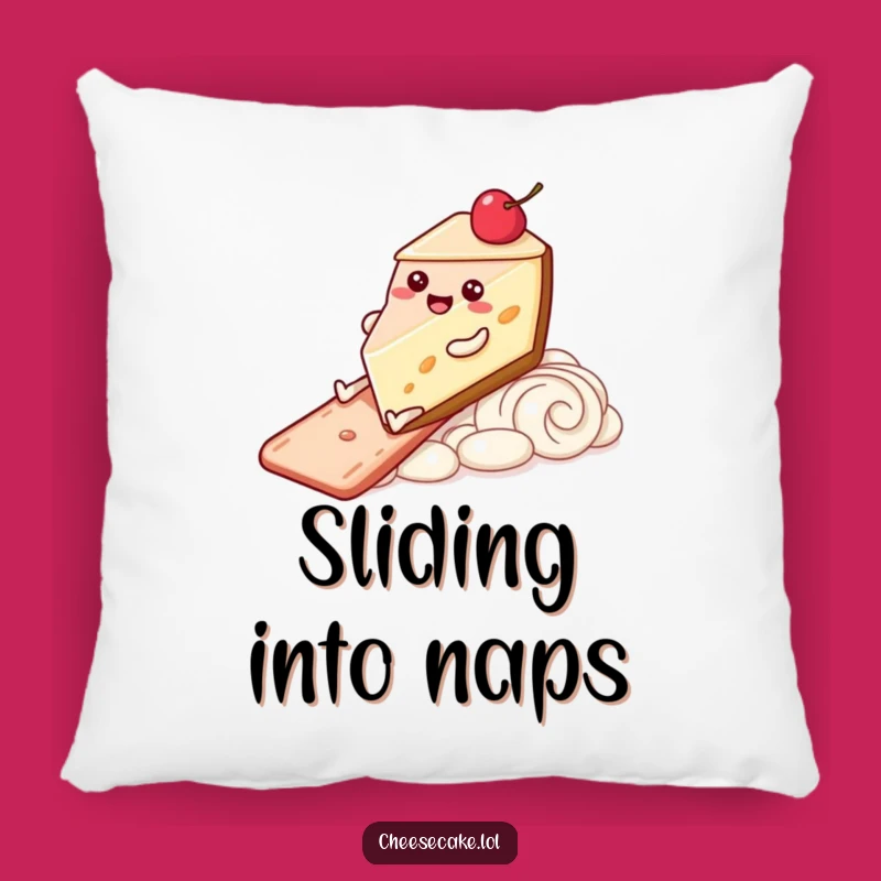 Funny Pillow - Cheesecake Slide Character for Cozy Joyful Comfort