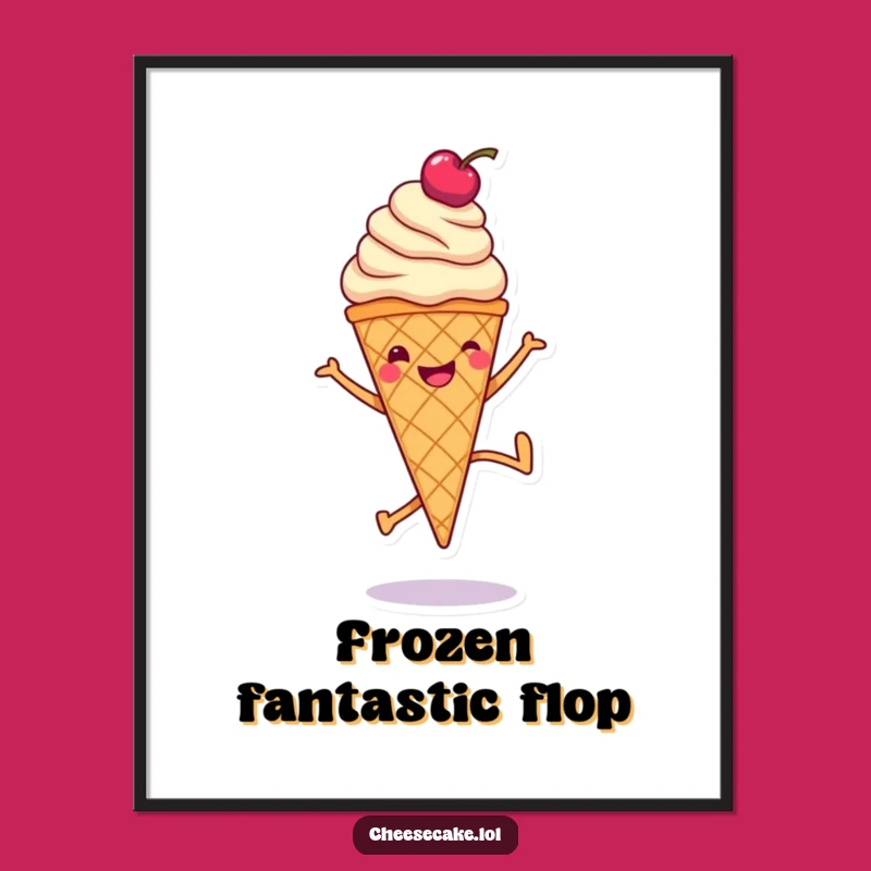 Funny Ice Cream Cartwheel Digital Art: Sweet Wall Decor, Instant Funny Gift