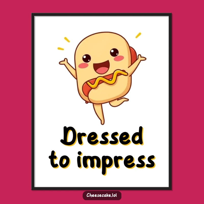 Funny Ballet Hot Dog Digital Art - Instant Performance Download