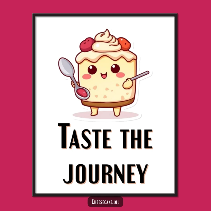 Funny Cheesecake Adventure Digital Art: Culinary Art With A Spoon, An Instant Funny Gift