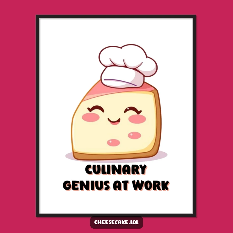 Funny Cheesecake Chef Digital Art: Sweet Wall Decor for a Cheerful Home