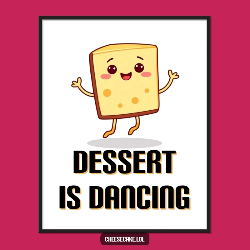 Funny Cheesecake Jig Digital Art: Instant Dessert Joy for Your Walls