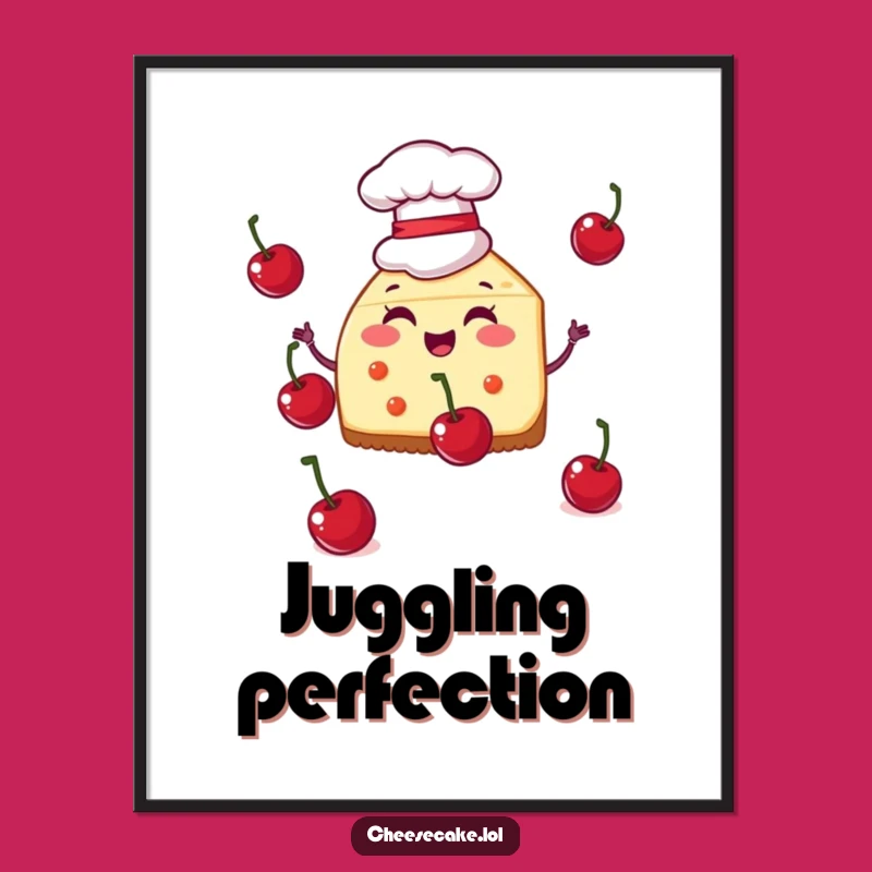 Funny Chef Cheesecake Digital Art, Instant Juggling Cherry Download, Hilarious Gift File